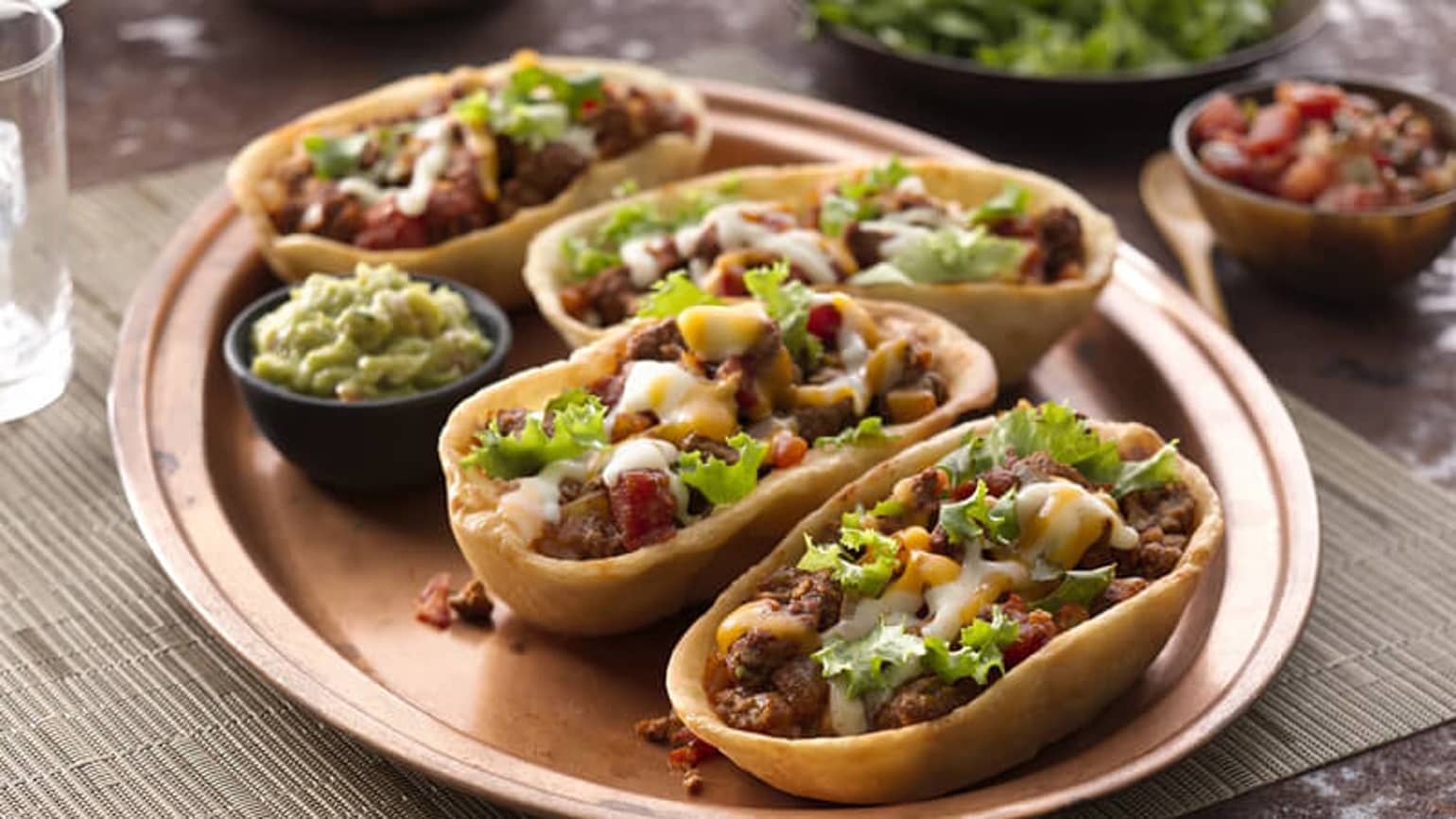 Beef Chimichanga Tortilla Bowls